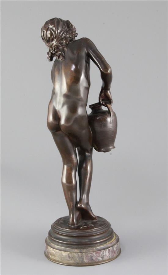 After Andre Joseph Aller (French, 1845-1926). A patinated bronze, Lenfant des Abruzzes, 13.5in.